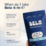 Belo 6-in-1 Prebiotic Fibre Powder | 11 g Per Serve